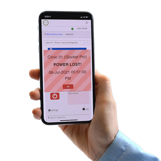 Power Lost! message on the mobile phone in the iSocket App (IT) Power Lost! message on the mobile phone in the iSocket App (IT)